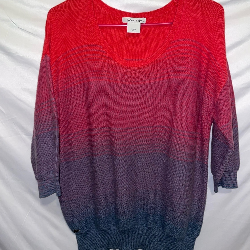 Lacoste Women's Sweater in Red and Gray
